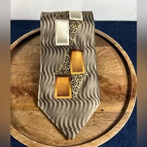 Vintage Giorgio Brutini Art Nouveau Handmade 100% Silk Tie